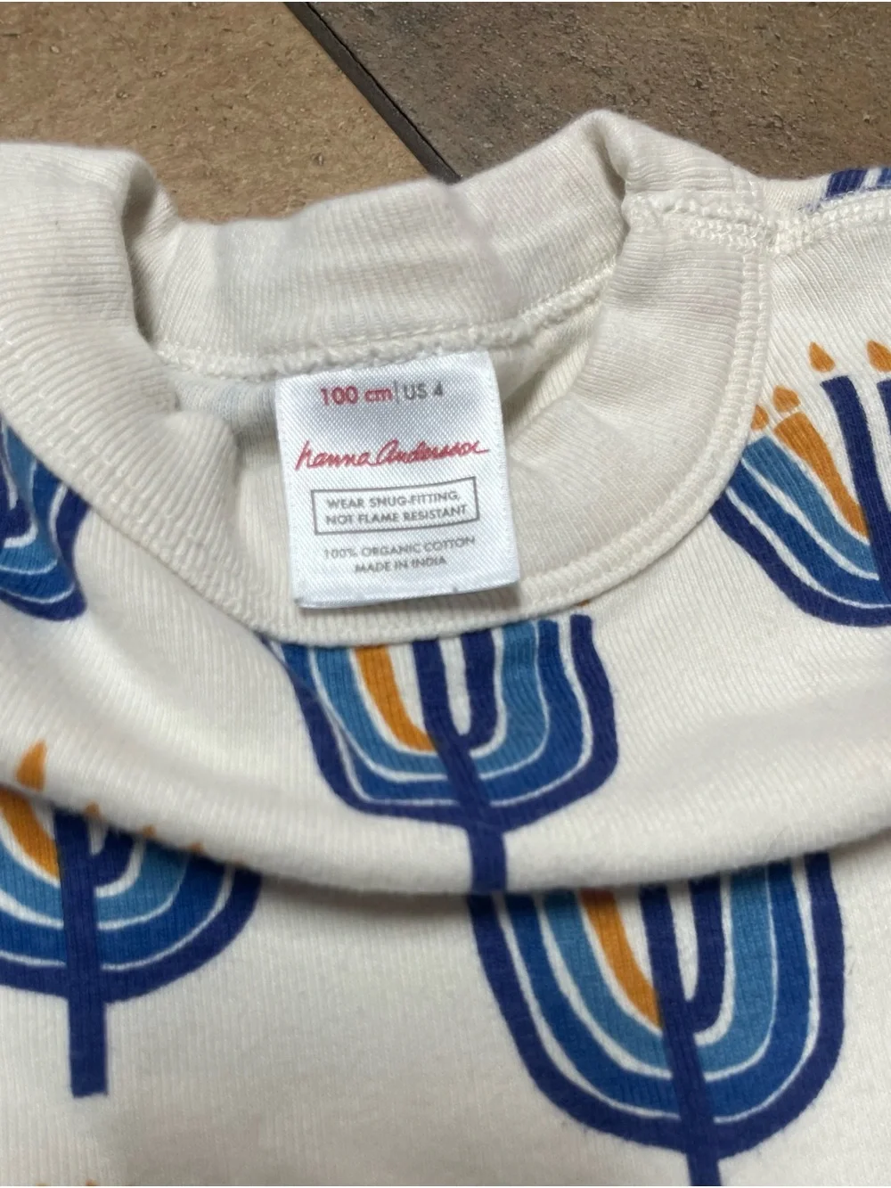 Hanna Andersson Menorah Hanukkah Long John Pajama Set Unisex Boys Girls 100 sz 4